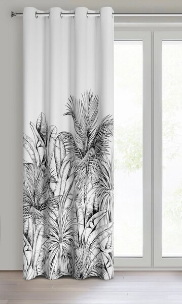 ZATEMŇOVACÍ ZÁVĚS NA KROUŽCÍCH NERINA 140X250 CM LISTY