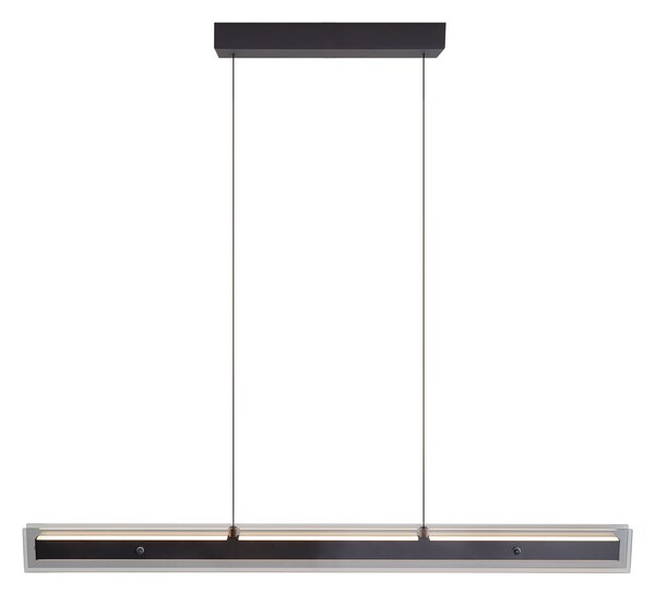 Moderní závěsné svítidlo černé s kouřovým sklem vč. LED Easylift - Catch
