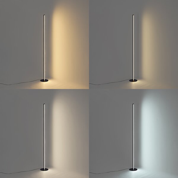Designová stojací lampa černá vč. LED s dotykovým stmívačem - Clutch