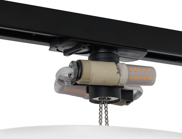 Moderní bílá stropní lampa pro kolejnicový systém 1-fázový 2-světla - Iconic Pulley