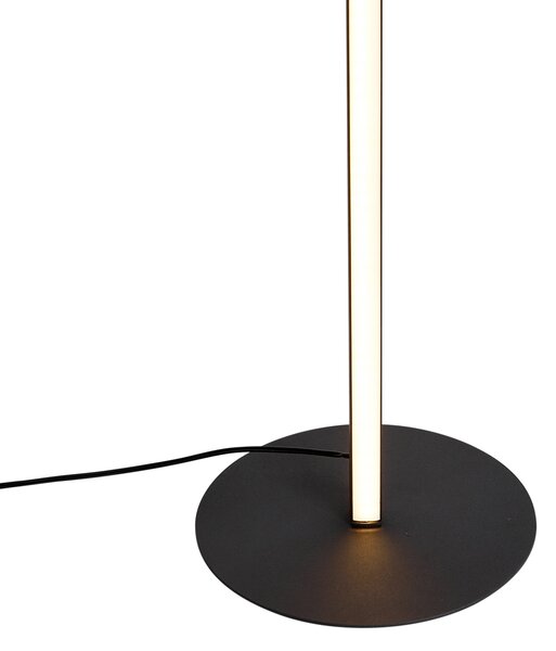 Designová stojací lampa černá s lampičkou na čtení vč. LED s dotykovým stmívačem - Throttle