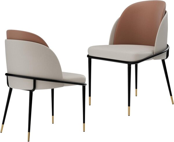 Jídelní židle - Sada židlí - Kuchyňská židle - Designová židle - Pohodlná židle - Mikrovlákno, Imitace kůže
