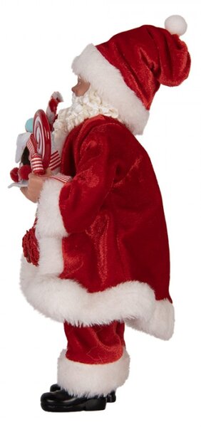 Vánoční figurka Santa Claus s dortem a sladkostmi – 16x8x28 cm