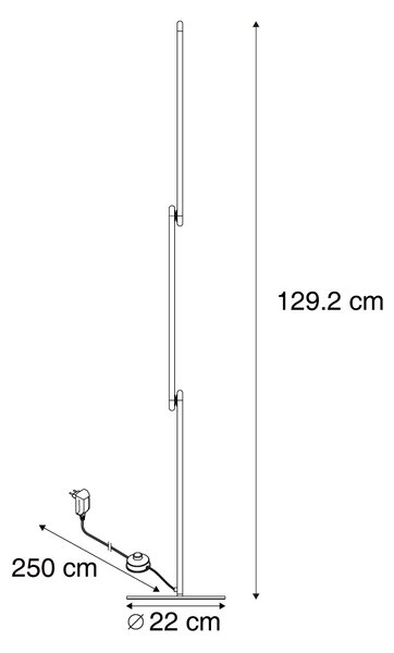 Designová stojací lampa černá vč. LED s 3-stupňovým stmíváním - Gate