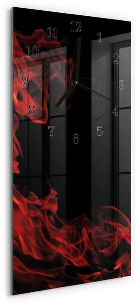 Skleněné hodiny vertikální Oheň zsppc-30x60-00180791