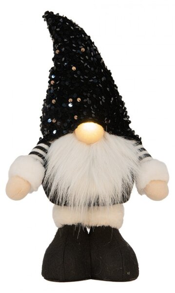 Černo-bílý sklandinávský vánoční skřítek Tomte – 10x15x41 cm