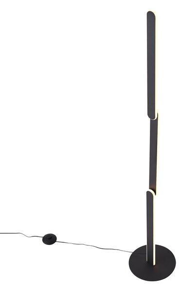 Designová stojací lampa černá vč. LED s 3-stupňovým stmíváním - Gate