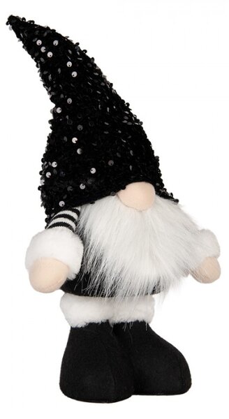 Černo-bílý sklandinávský vánoční skřítek Tomte – 10x15x41 cm