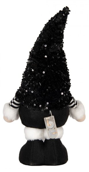 Černo-bílý sklandinávský vánoční skřítek Tomte – 10x15x41 cm