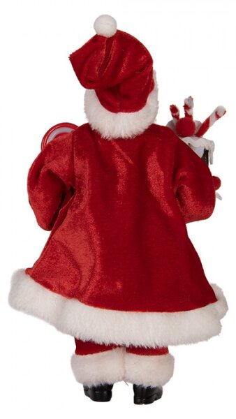 Vánoční figurka Santa Claus s dortem a sladkostmi – 16x8x28 cm