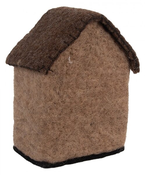 Filcová dekorace hnědý domeček I – 12x7x14 cm
