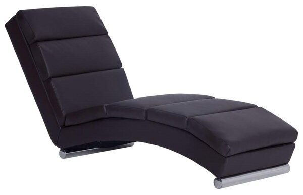Lehátko - Dlouhá křeslo - Zahradní křeslo - Relaxační křeslo - Ergonomický design - Potah z umělé kůže, barva hnědá
