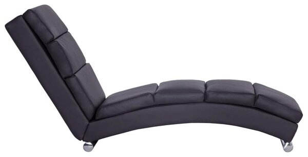 Lehátko - Dlouhá křeslo - Zahradní křeslo - Relaxační křeslo - Ergonomický design - Potah z umělé kůže, barva hnědá