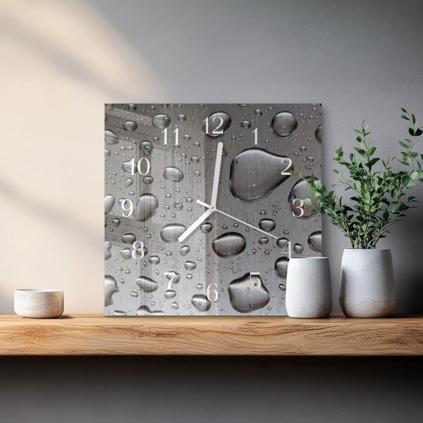 Skleněné hodiny Kapky zskb-30x30-00086649