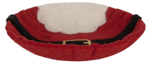 Dekorativní vánoční filcová miska / tácek Santa Claus – 18x4 cm