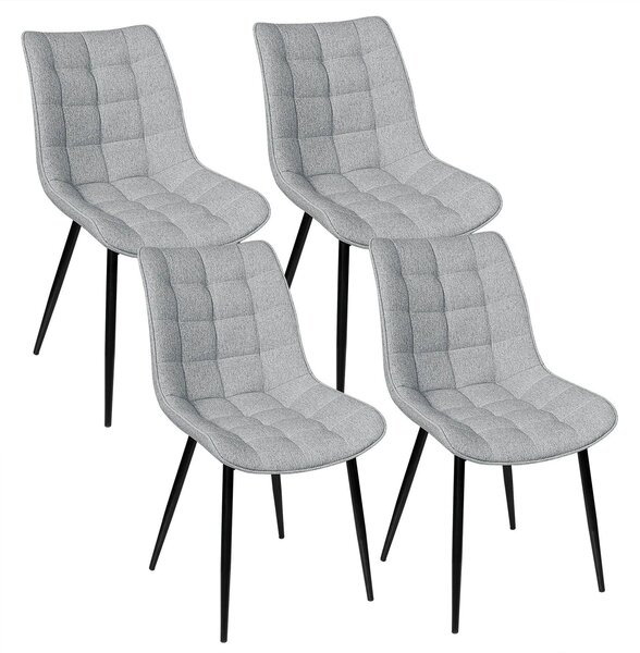 Jídelní židle - Židle - Židle s potahem imitujícím kůži - Kovové nohy - Ergonomický design - Protiskluzové podložky na nohou