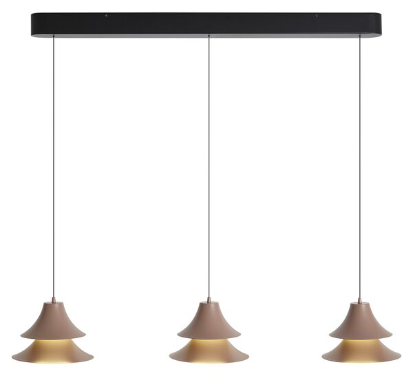 Závěsné svítidlo černé s moka barvou vč. LED 3-krokové stmívatelné 3-světelné Easylift – Witch