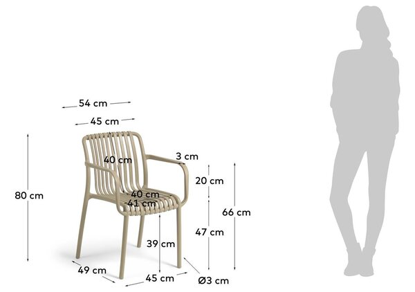Kave Home Béžová plastová zahradní židle Isabellini