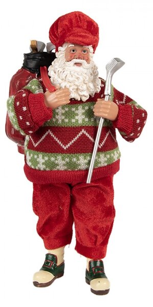 Vánoční figurka Santa Claus golfista – 13x10x28 cm