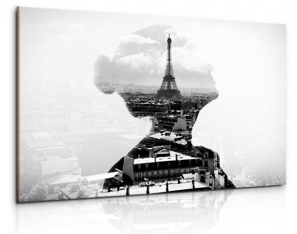 Malvis Černobílý obraz dáma v Paříži Velikost: 90x60 cm