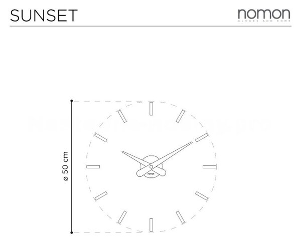 Designové nástěnné hodiny Nomon Sunset 50cm