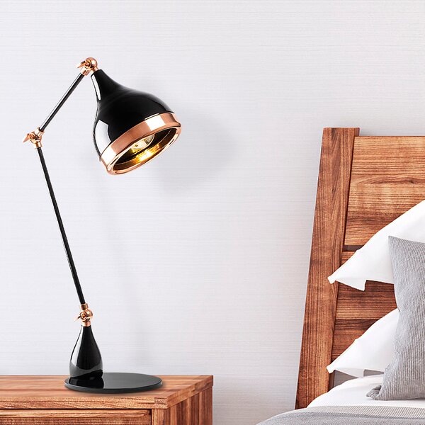 ASIR Stolní lampa YILDO černá měděná