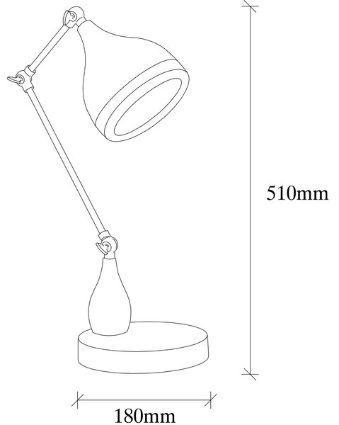 ASIR Stolní lampa YILDO černá měděná