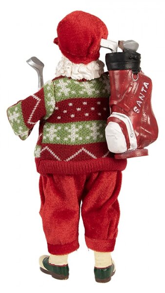 Vánoční figurka Santa Claus golfista – 13x10x28 cm