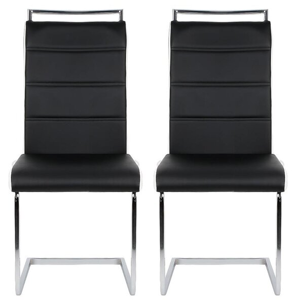 Jídelní židle - křeslo s opěradlem ve tvaru sedáku - židle - kuchyňská židle - designová židle - sada 2 kusů - bílá umělá kůže