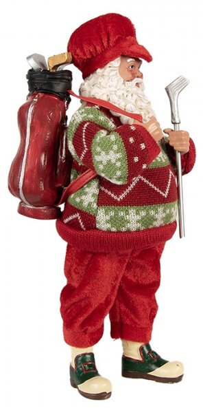 Vánoční figurka Santa Claus golfista – 13x10x28 cm