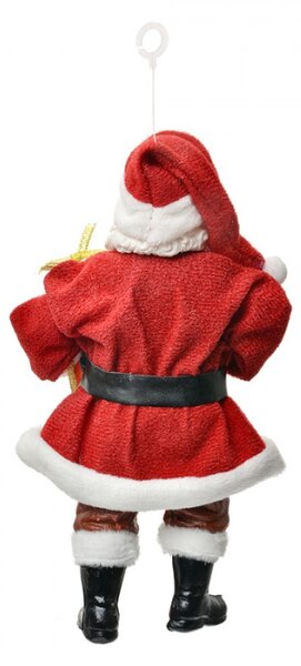 Vánoční figurka Santa Claus s velkým vánočním dárkem – 17 cm