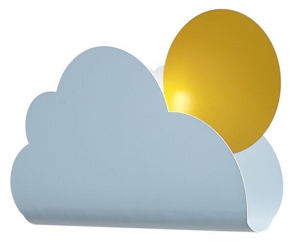 Dětská nástěnná lampa modrý mrak se sluncem - Cloudy
