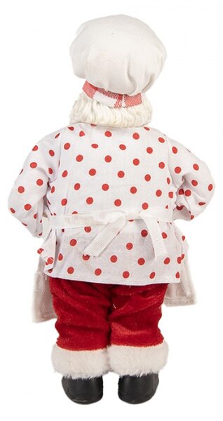 Vánoční figurka Santa Claus pekař s perníkovým domečkem – 13x10x28 cm