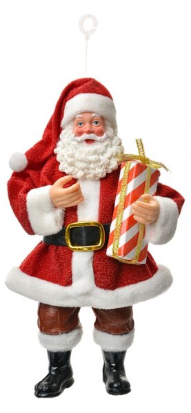 Vánoční figurka Santa Claus s velkým vánočním dárkem – 17 cm