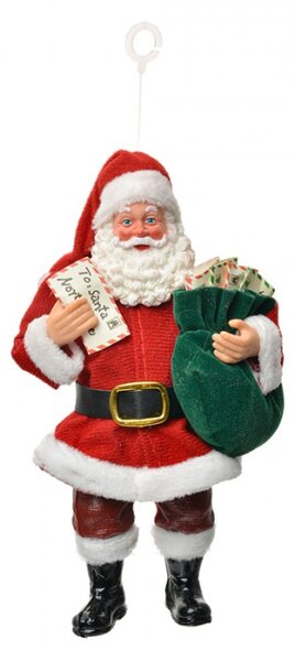 Vánoční figurka Santa Claus s pytlem dopisů od dětí – 17 cm