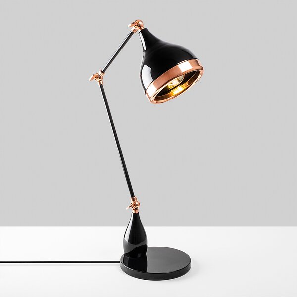 ASIR Stolní lampa YILDO černá měděná