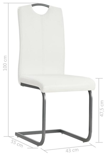 Jídelní židle - Židle - Pohodlná židle - Sada jídelních židlí - Designová židle - Bílá - Umělá kůže s polstrováním