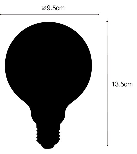 Sada 5 ks E27 3-stupňová stmívatelná LED lampa G95 matné sklo 5W 550 lm 2700K