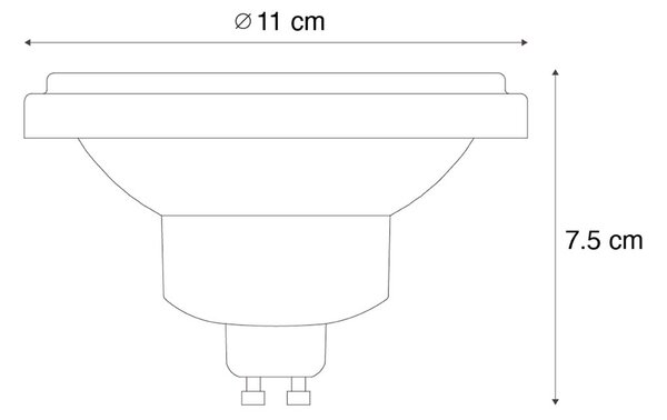GU10 3-stupňová stmívatelná LED lampa AR111 10W 800 lm 2700 - 3700K