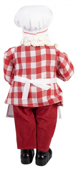 Vánoční figurka Santa Claus peče a zdobí perníčky – 22x19x45 cm