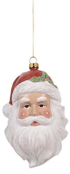 Závěsná vánoční ozdoba barevná hlava Santa Clause – 9x7x13 cm