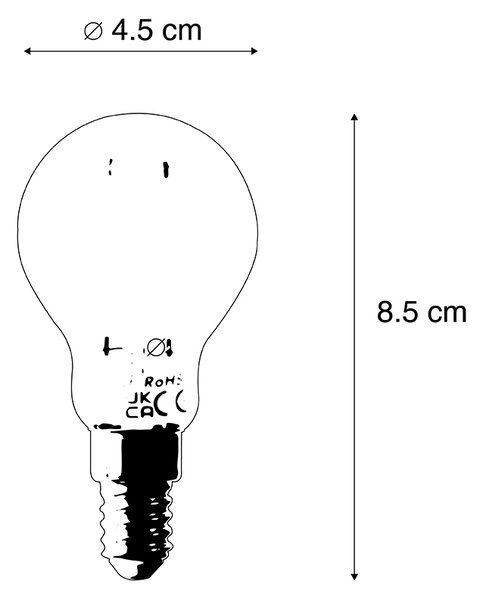Sada 5 ks Smart E14 stmívatelná v Kelvinech LED lampa P45 goldline 4,9W 470 lm 1800-4000K