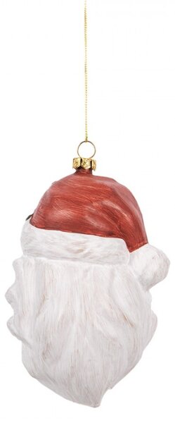 Závěsná vánoční ozdoba barevná hlava Santa Clause – 9x7x13 cm