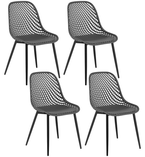 Zahradní židle - Jídelní židle - Zahradní nábytek - Sada 4 kusů - Pohodlná zahradní židle (Shell Lounge) - Skandinávský styl - Moderní design