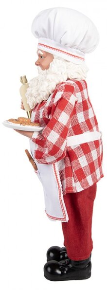 Vánoční figurka Santa Claus peče a zdobí perníčky – 22x19x45 cm