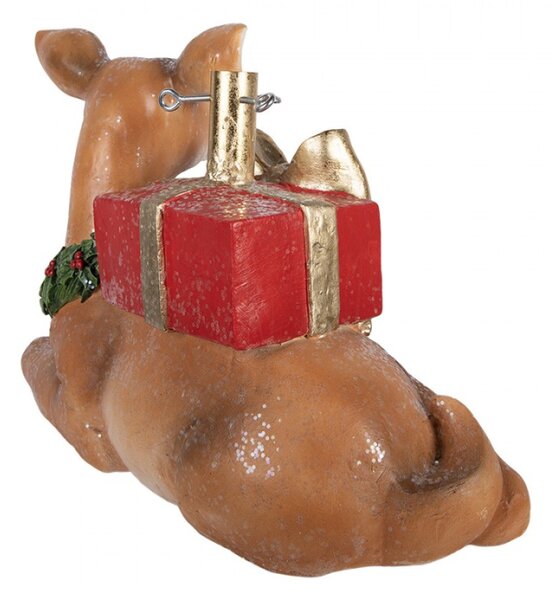 Hnědý plastový stojan pod vánoční stromeček jelen – 57x25x39 cm