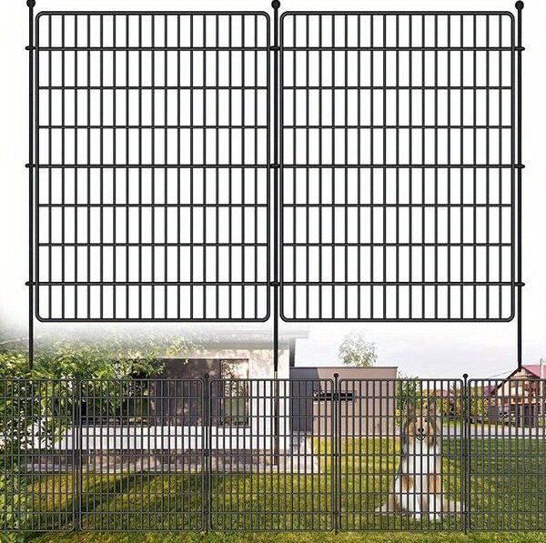 Ocelová brána do zahrady – bariéra proti zvířatům – jemná síťovina – černá barva – vhodná pro oplocení a terasy