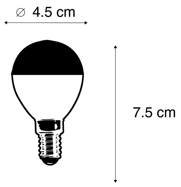 Sada 5 stmívatelných LED vláknových žárovek E14 P45 černé 300lm 2700K
