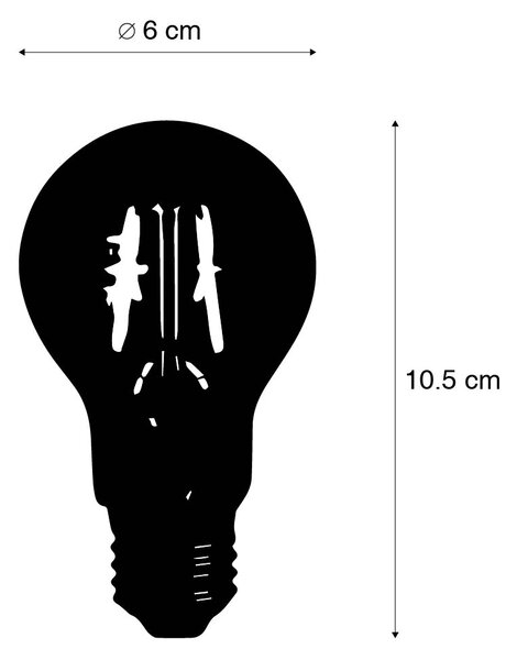 Sada 5 LED vláknových žárovek E27 A60 senzor soumraku 4W 470lm 2700K