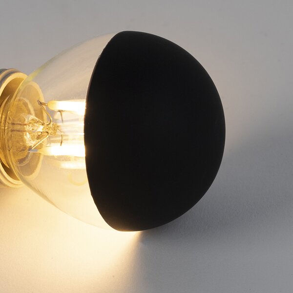 Sada 5 stmívatelných LED vláknových žárovek E14 P45 černé 300lm 2700K